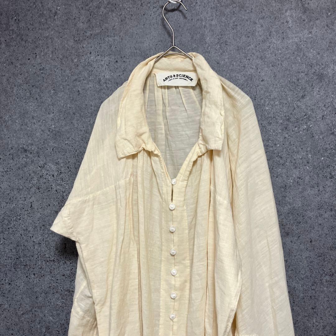 ARTS＆SCIENCE コットンリネン シルク　ロングシャツワンピース　1