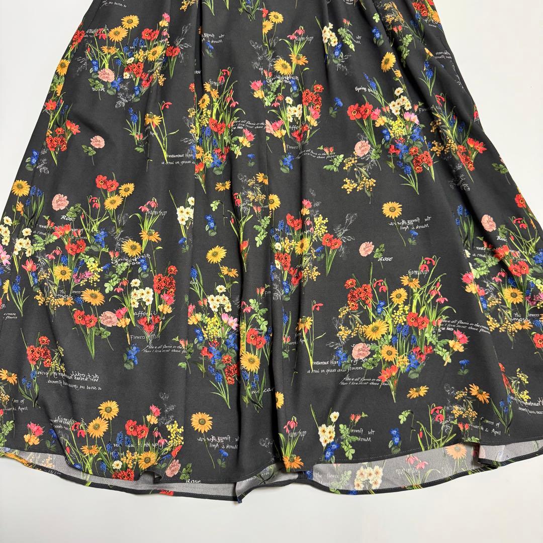 自由区 【カタログ掲載・洗える】フラワーガーデンプリント ワンピース