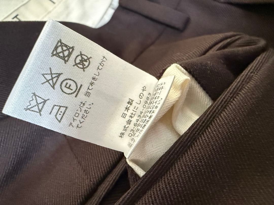NEAT スラックス タック/ボタンフライ サイズ46 100%ウール ブラウン