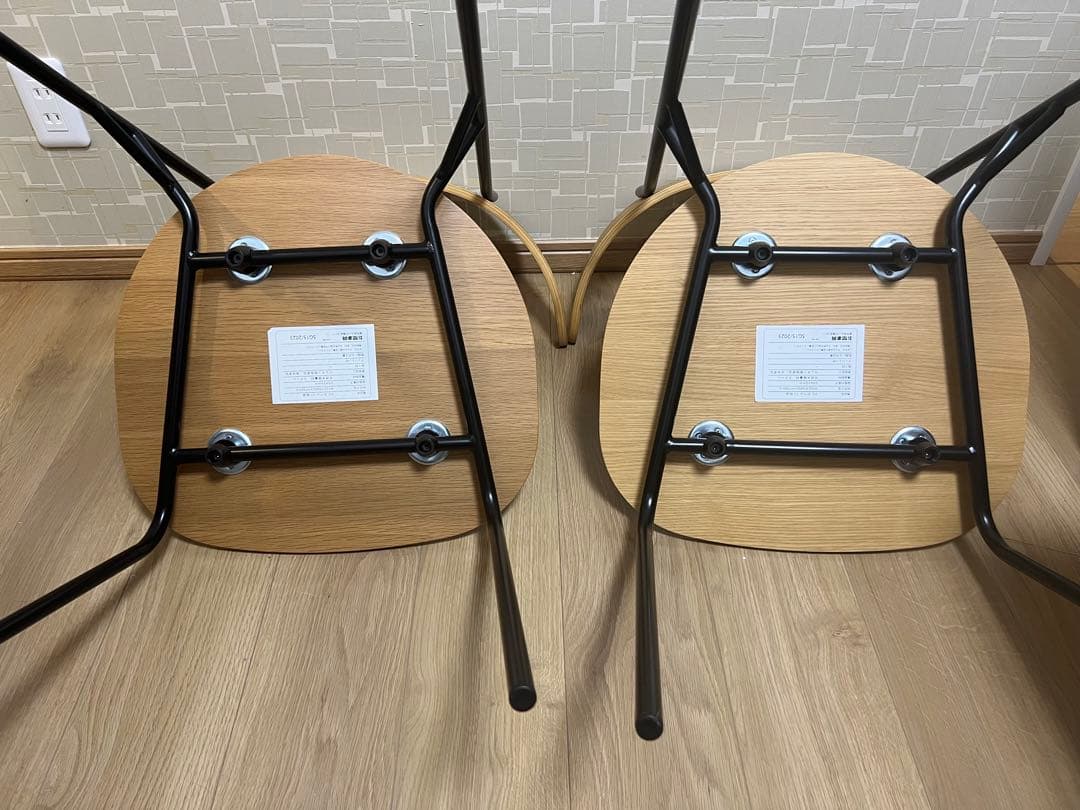 美品 KANADEMONO ダイニングチェア 2脚セット オーク材 椅子 チェア