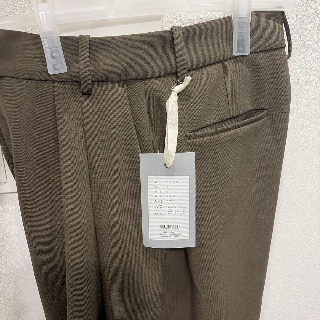 Todayful Bonding Wide Trousers モスグリーン 36