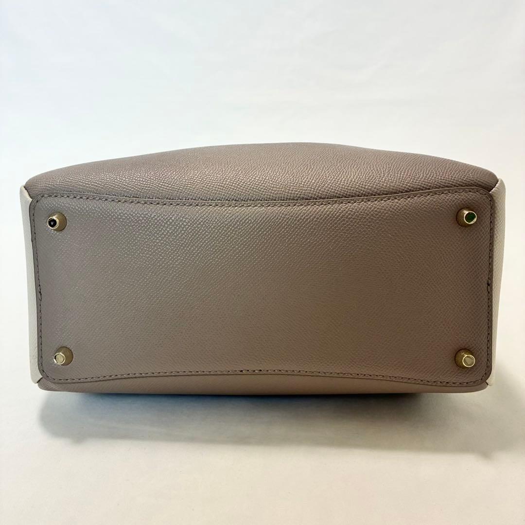 【未使用級/カード付】フルラ ミネルヴァ 2way ハンドバッグ レザー 本革