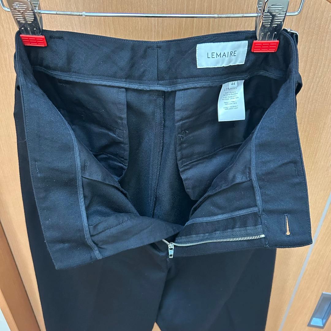 LEMAIRE サイドアジャスター ウール トラウザー 44 ブラック
