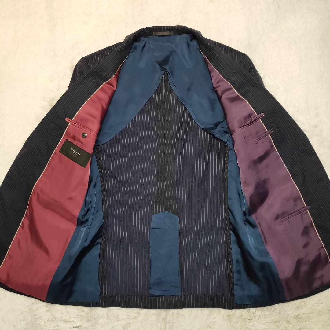 ポールスミス ロンドン スーツ ネイビー ストライプセットアップ 180 大きい