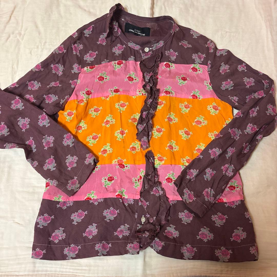 トリココムデギャルソン　花柄　フリルブラウス