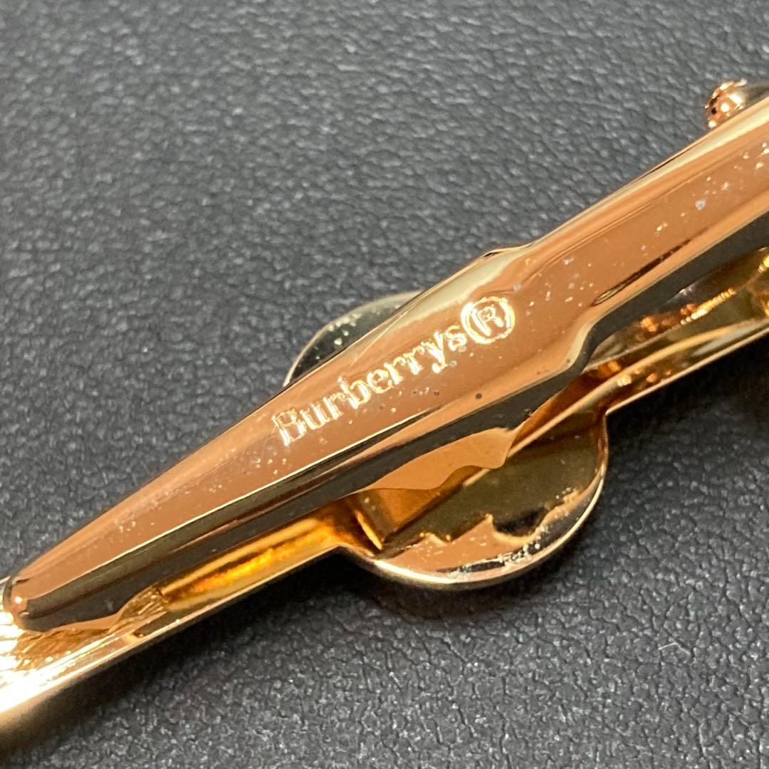 【美品】バーバリー　ネクタイピン　カフス ゴールド　ブラック　ホースロゴ