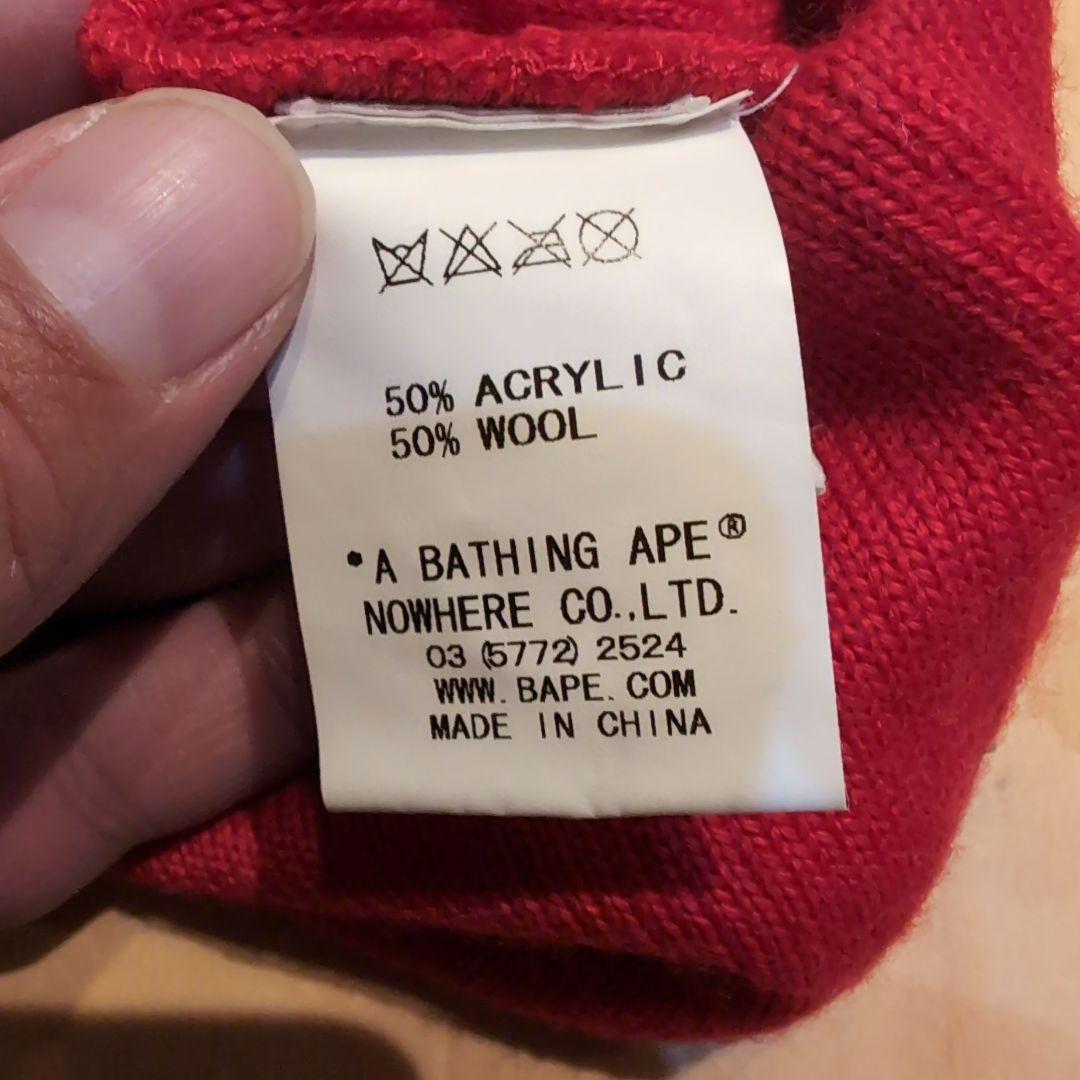 BAPE 赤 ニット帽　ビーニー