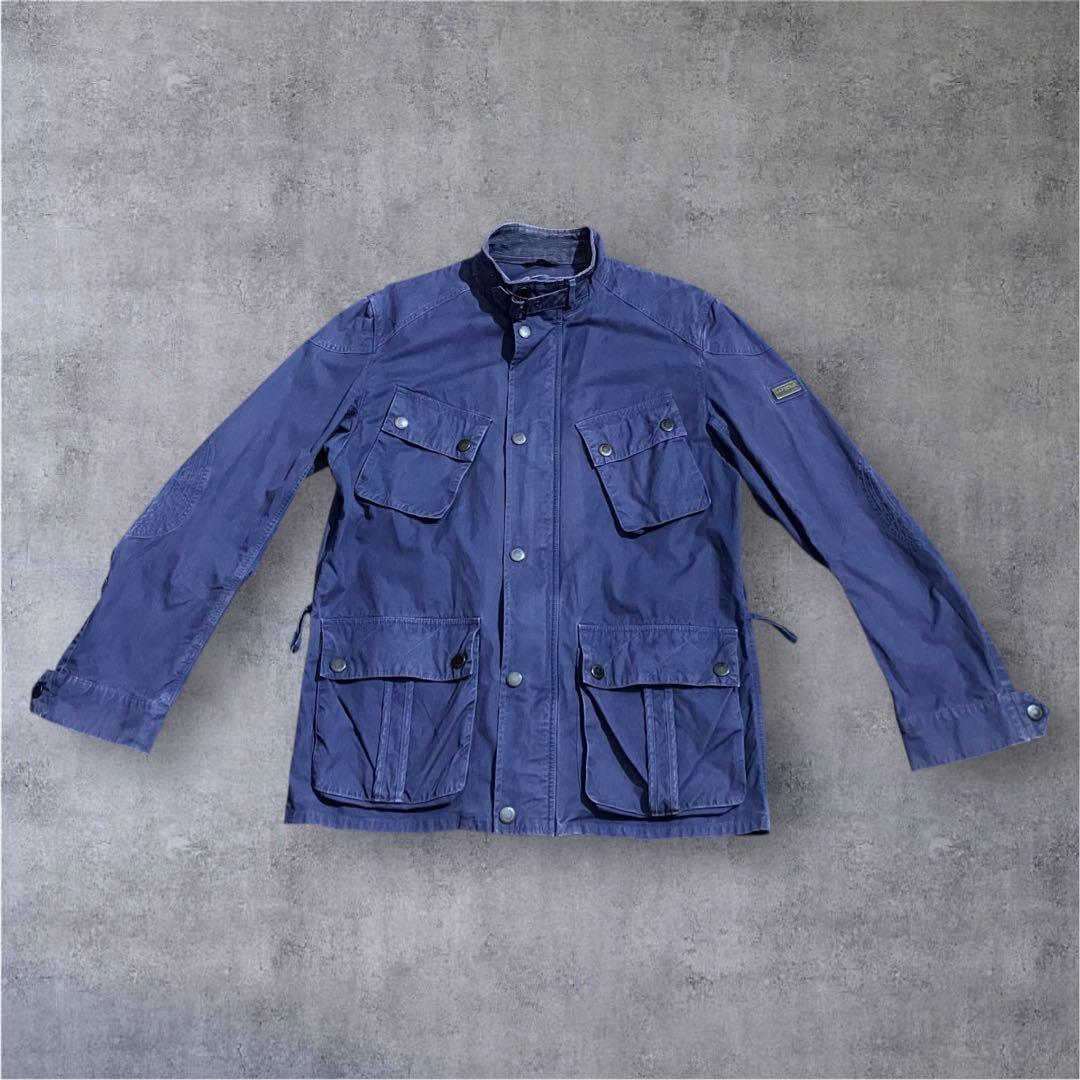 Barbour INTERNATIONAL ミリタリーシャツジャケット 青系 L