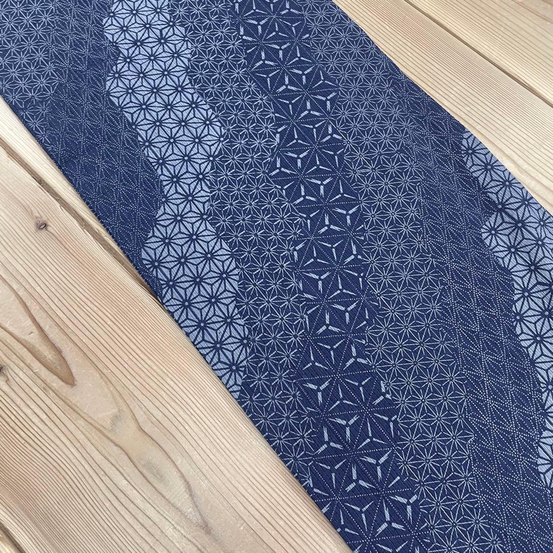 麻の葉の柄　阿波しじら　木綿着物　浴衣