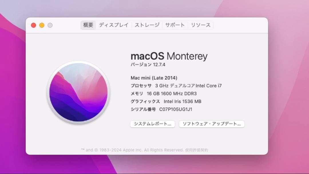 Macデスクトップ Apple Mac Mini Late 2014 i7/16Gb/1000Gb