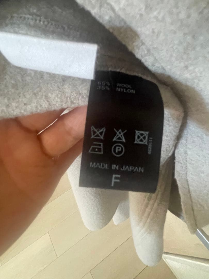 denierベージュ系 フード付きロングコート