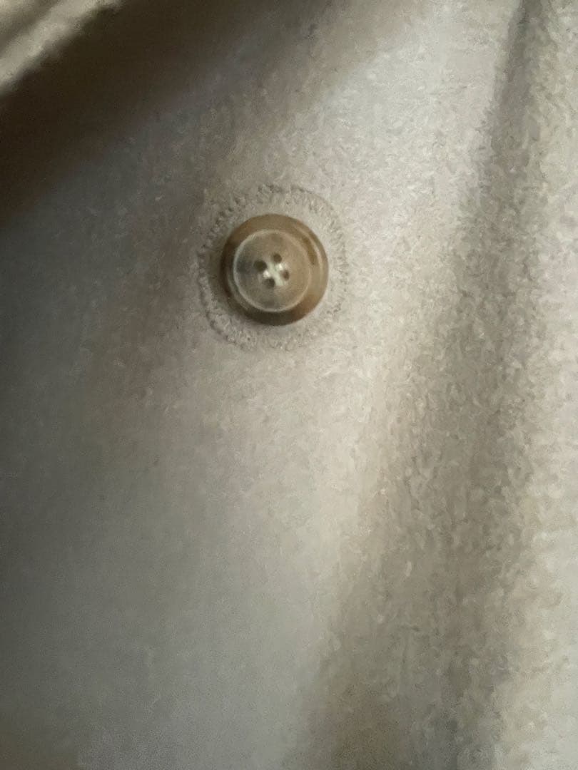 denierベージュ系 フード付きロングコート