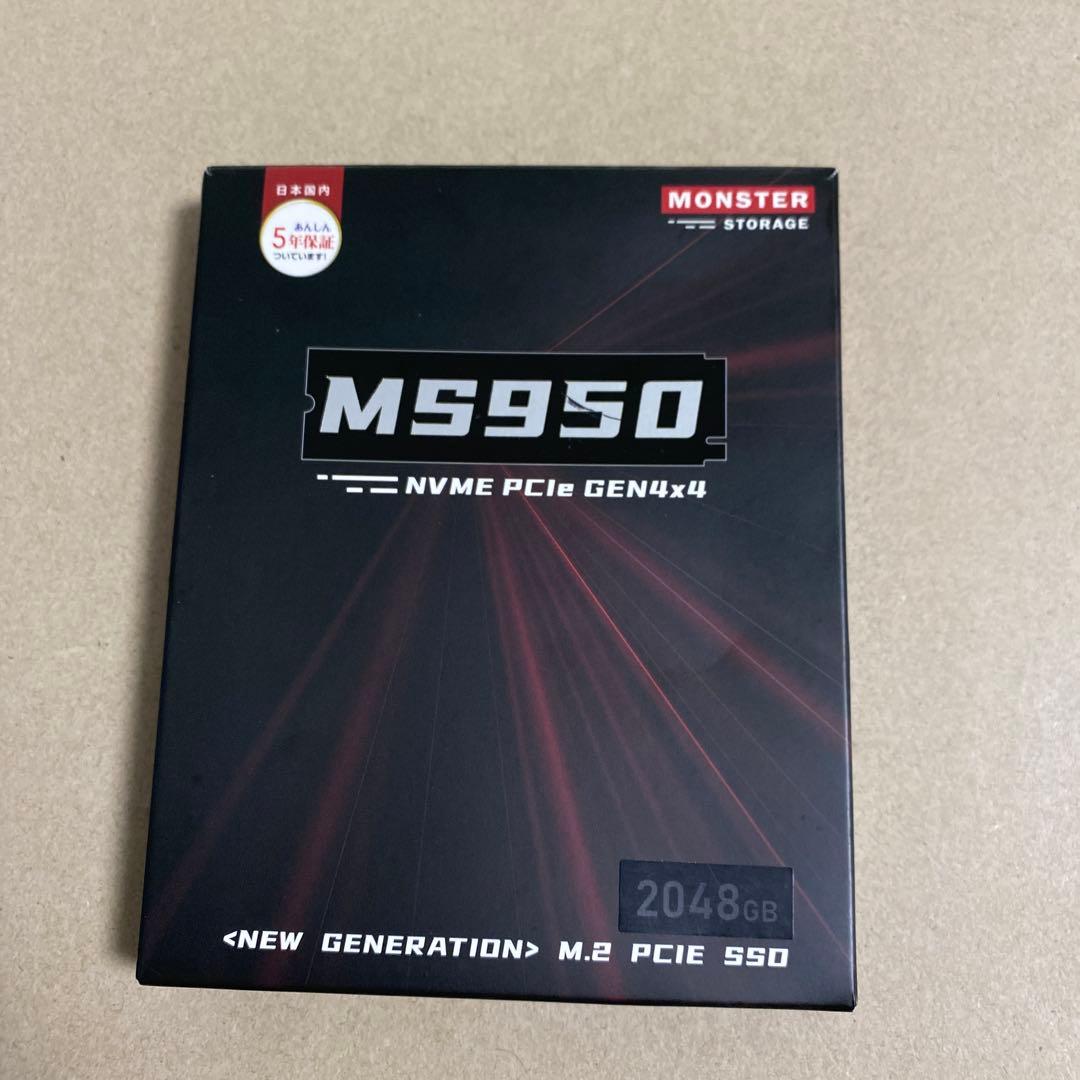 ジャンク品　Monster Storage MS950 SSD 2TB