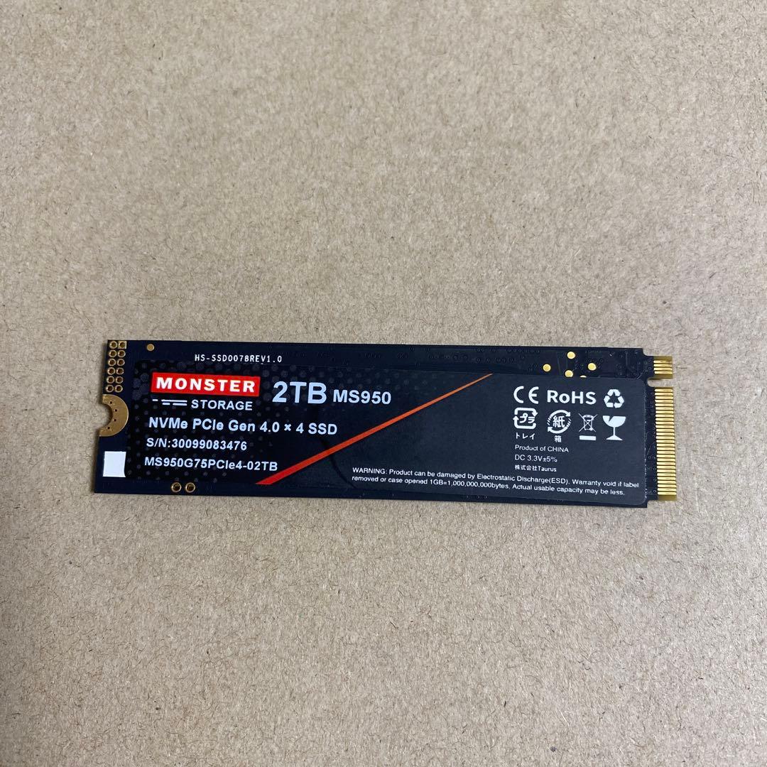 ジャンク品　Monster Storage MS950 SSD 2TB