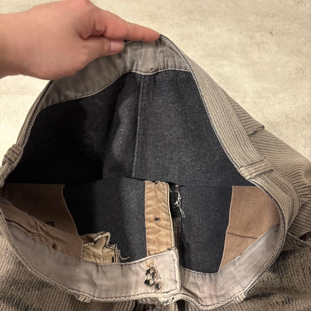 40s 50s vintage フレンチワーク コットンピケパンツ 襤褸