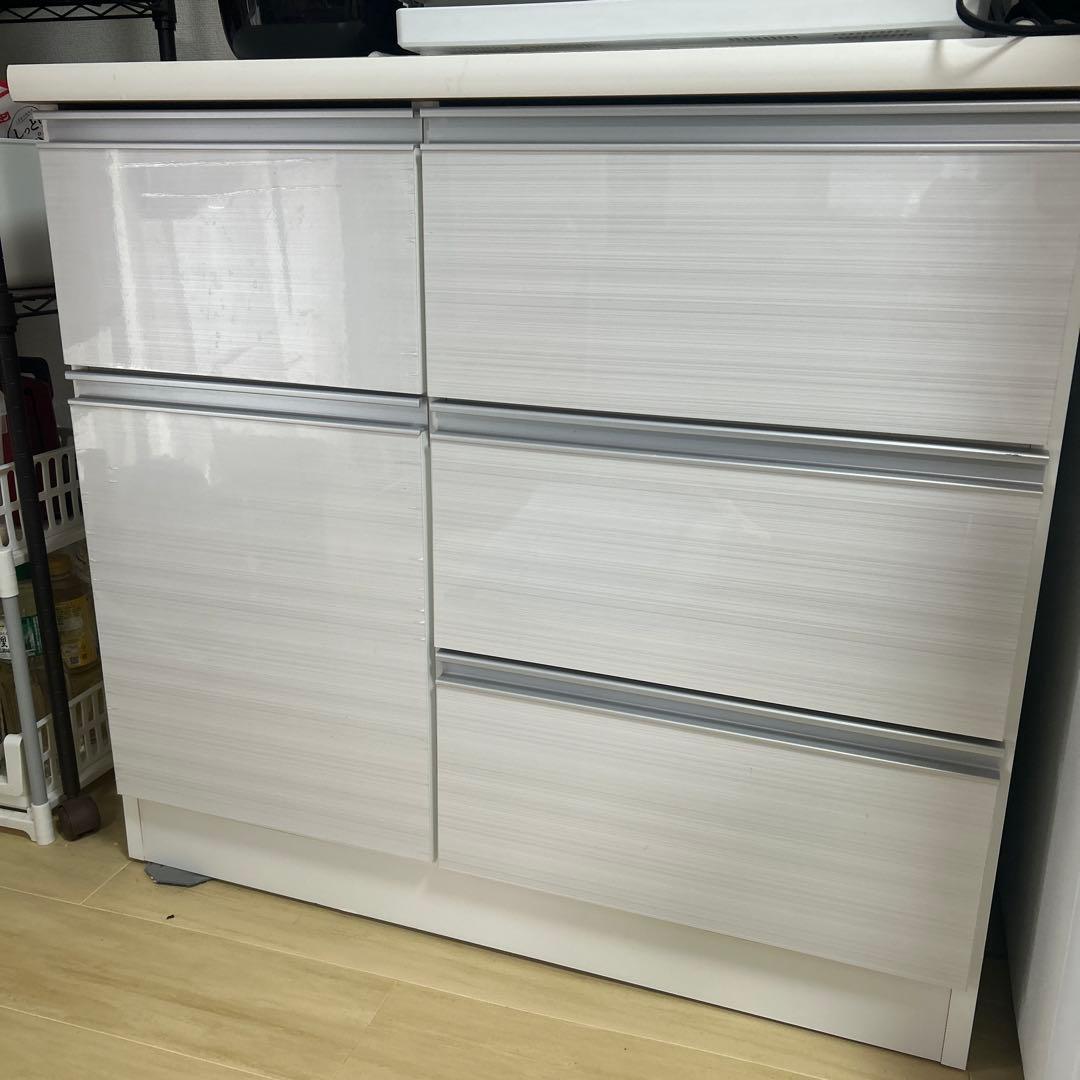 ホワイト 食器棚 4引き出し