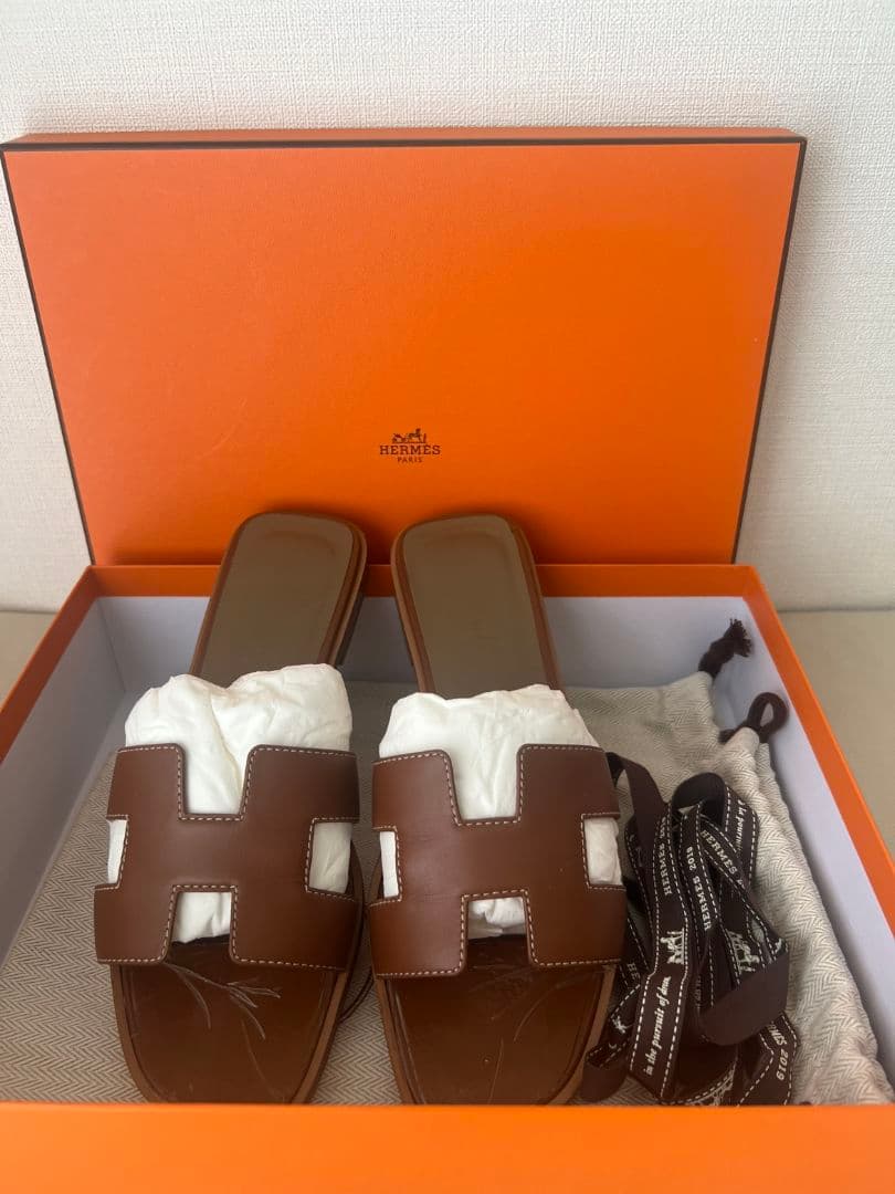 【最終価格！】HERMES　エルメス　オラン　サンダル　35 ゴールド　ブラウン