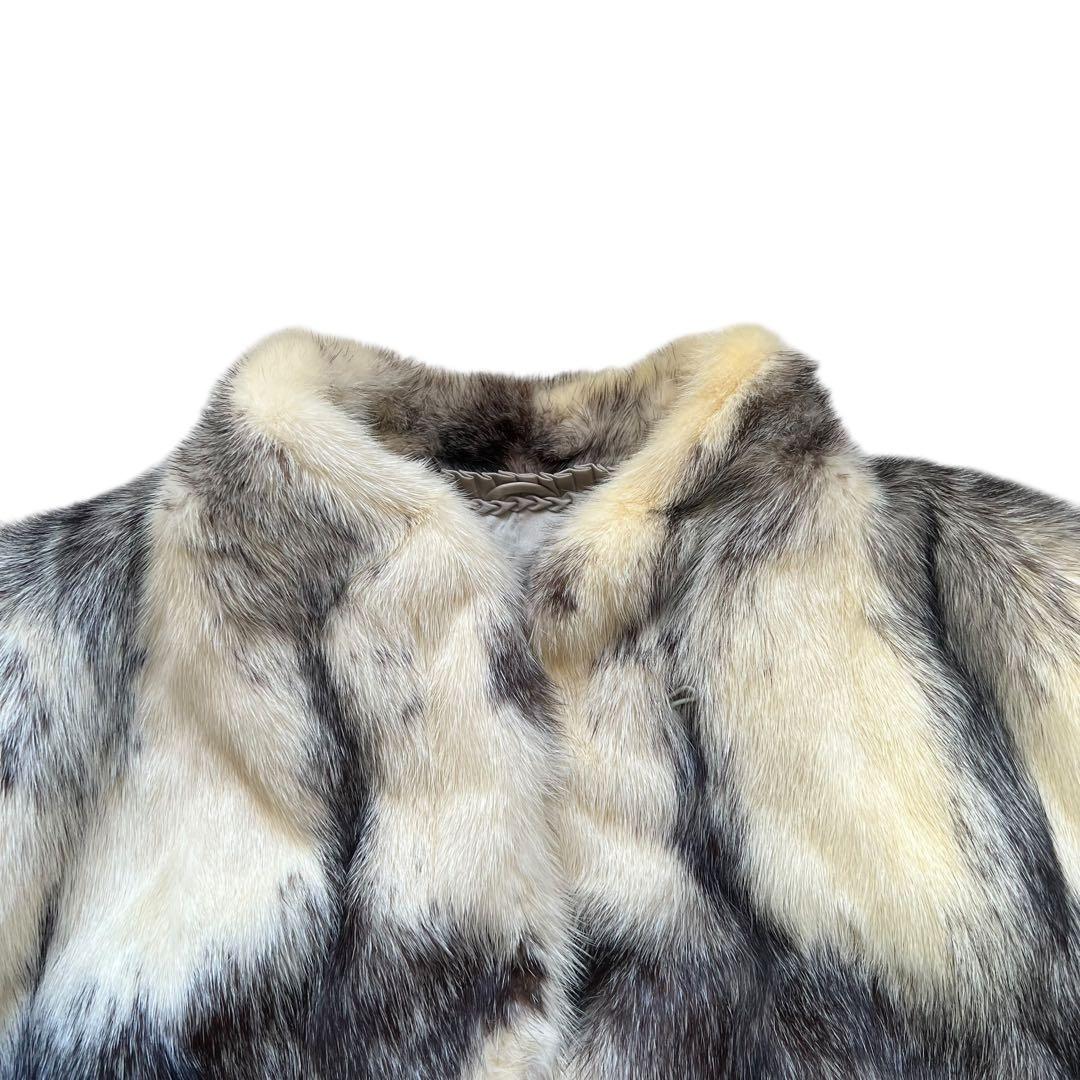 クロスミンク サガフォックス パール リアルファー 毛皮 13号