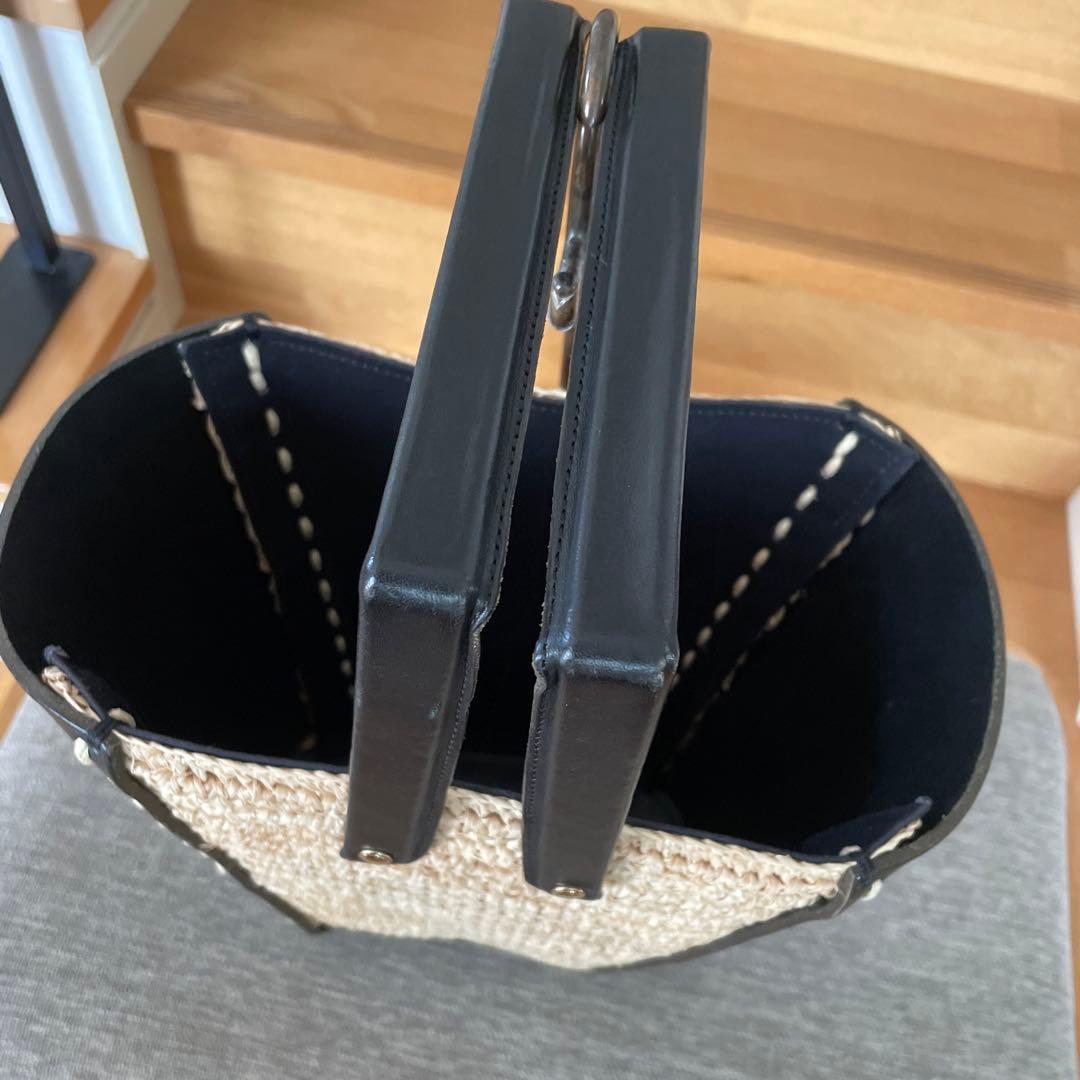 LUDLOWラドロー　ヌメ×ラフィア　バケツバスケット　バッグ