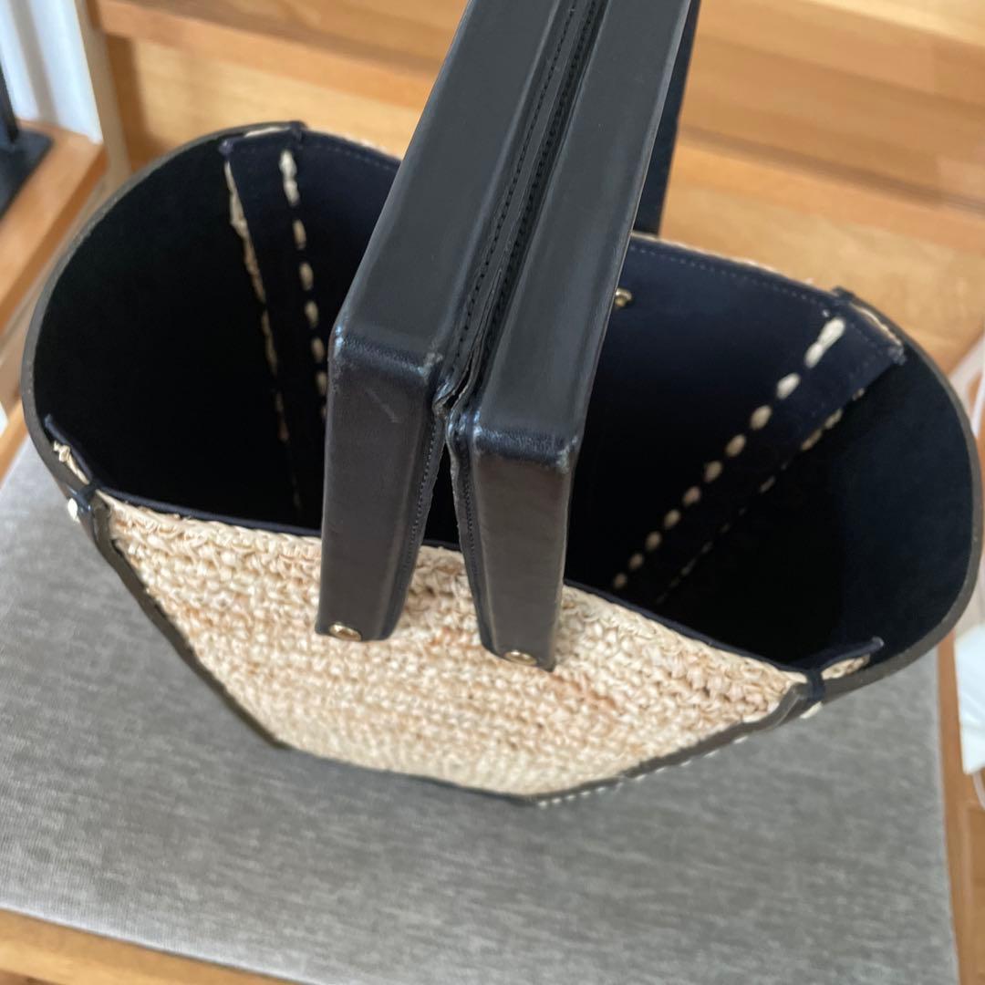 LUDLOWラドロー　ヌメ×ラフィア　バケツバスケット　バッグ