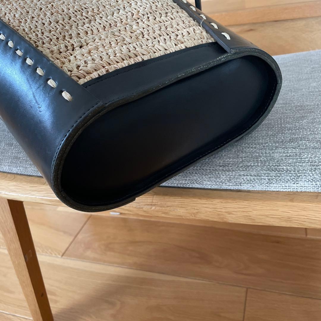 LUDLOWラドロー　ヌメ×ラフィア　バケツバスケット　バッグ