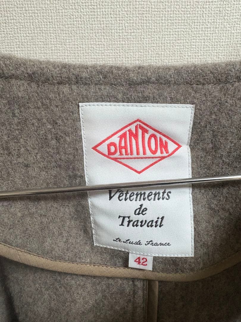 DANTON ノーカラージャケット ベージュ 42