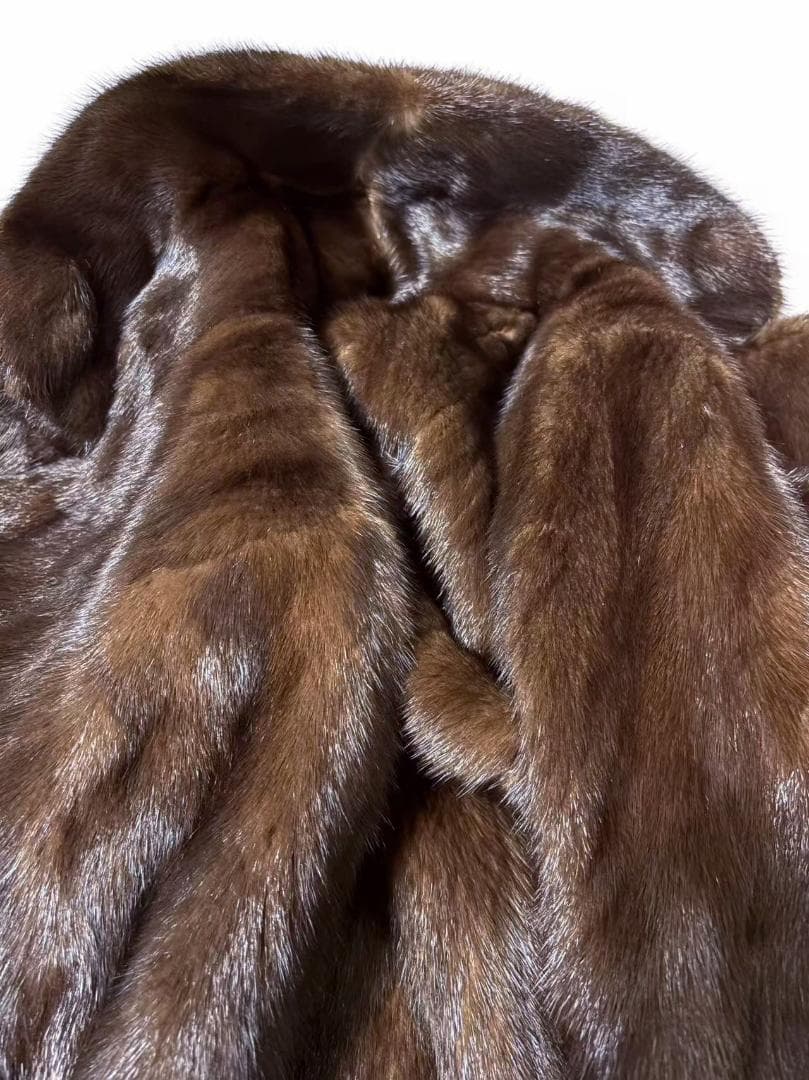 ミンクコート　袖デザイン　毛皮　リアルファー　柔らか　着丈80cm