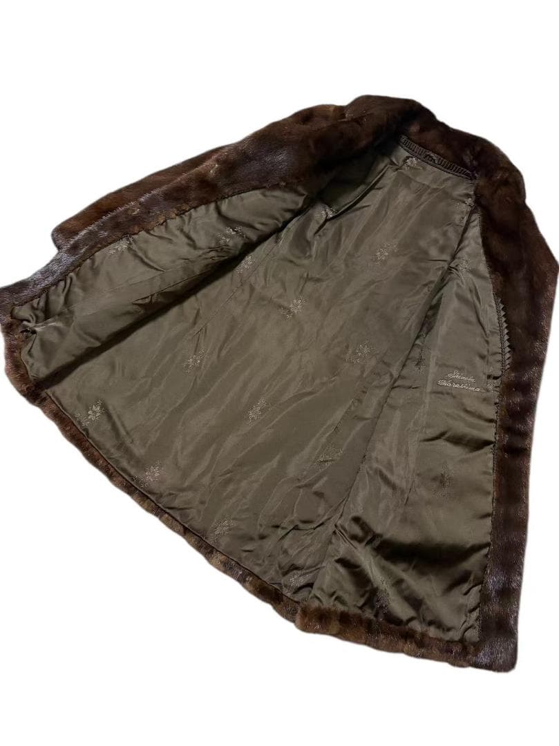 ミンクコート　袖デザイン　毛皮　リアルファー　柔らか　着丈80cm