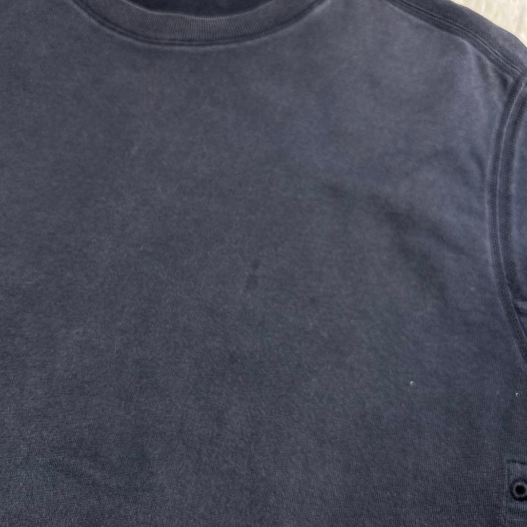 ストーンアイランド クルーネック 長袖 シャツ ワッペン ブラック黒 S