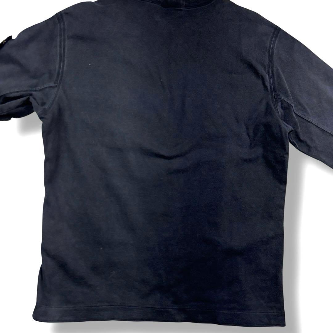 ストーンアイランド クルーネック 長袖 シャツ ワッペン ブラック黒 S