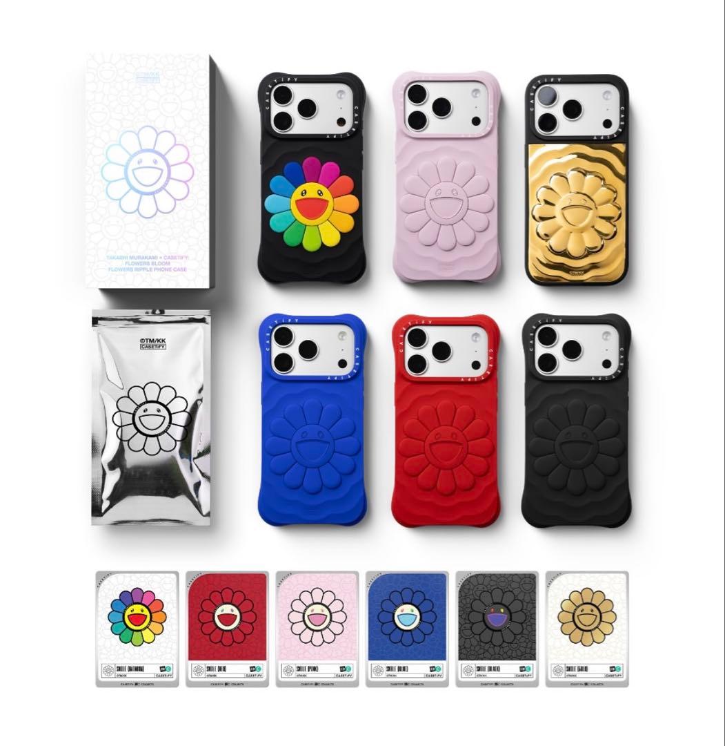 【新品/レッド】CASETiFY×村上隆 ウェーブシリコンフラワースマホケース