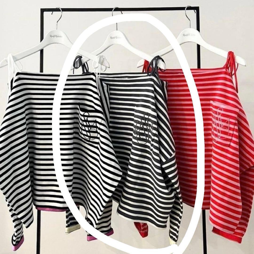 【新品】ロージーモンスター　ショルダーリボンエンブロイダリーロゴボーダーニット