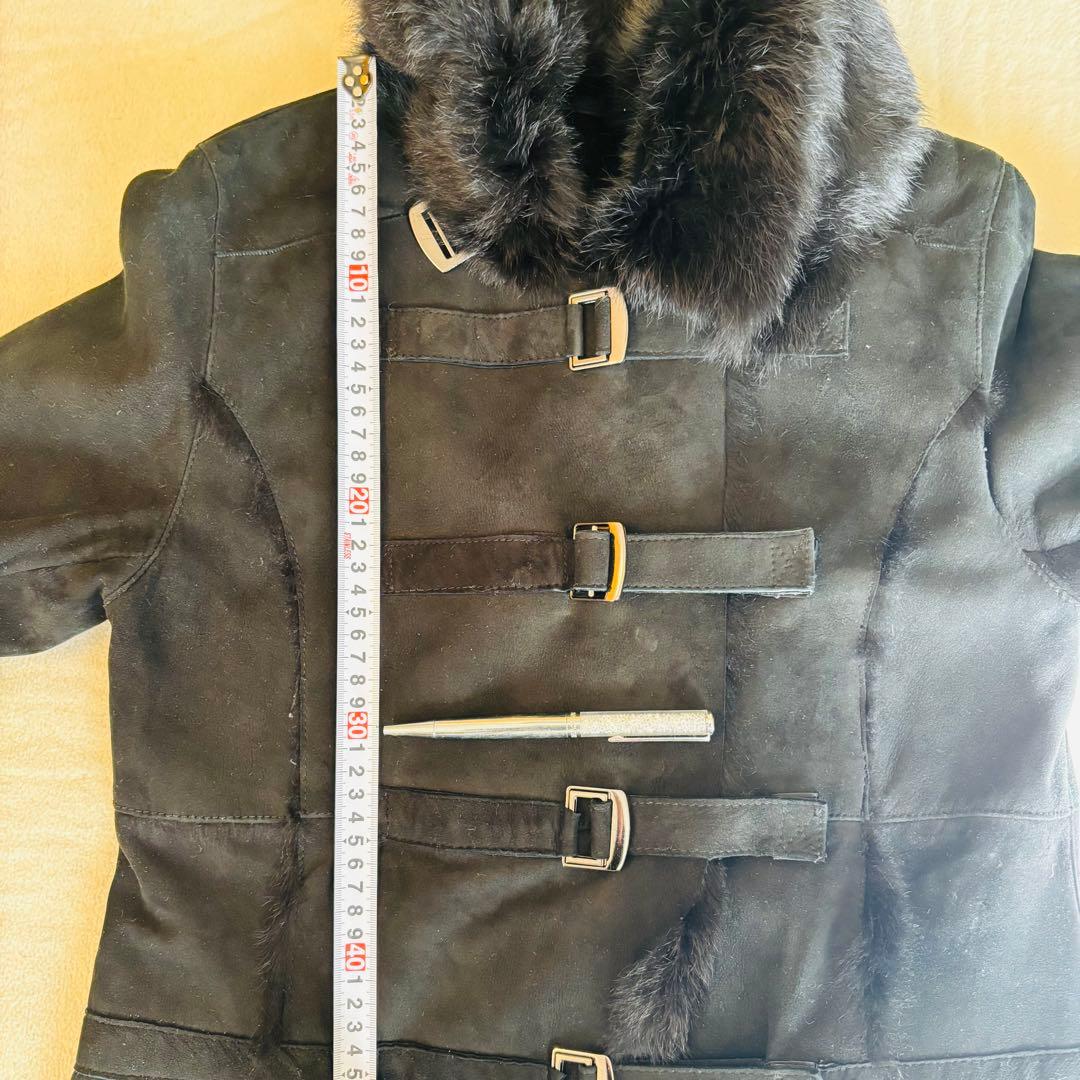 ロイスクレヨン ラビットファー 毛皮コート 黒 M