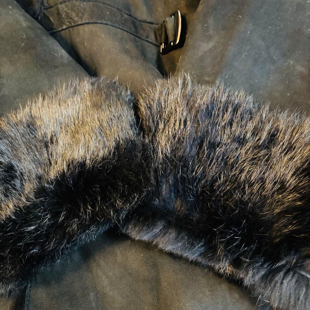 ロイスクレヨン ラビットファー 毛皮コート 黒 M