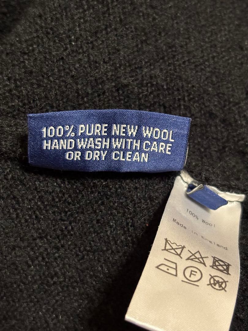 ガンジーウーレンズ 厚手ウールセーター サイズ40 黒 ブラック イングランド製