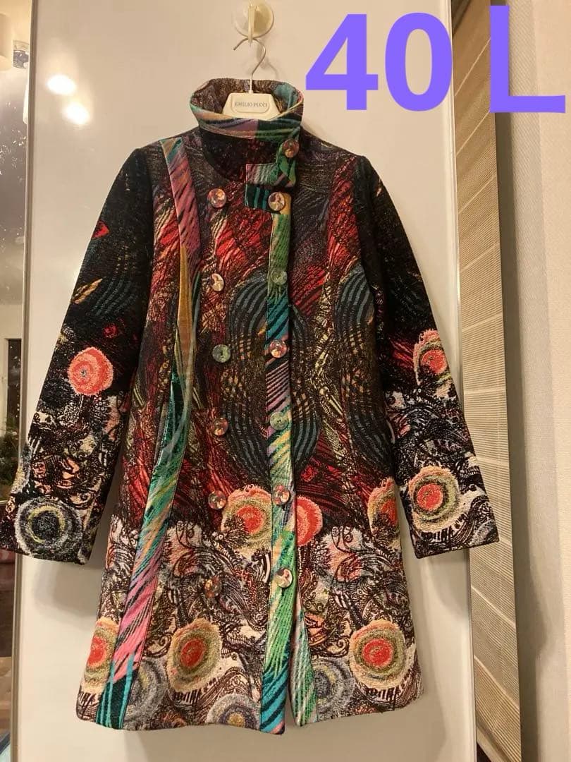 タイムセール14500円未使用desigualジャガード織りダブルコート40Ｌ