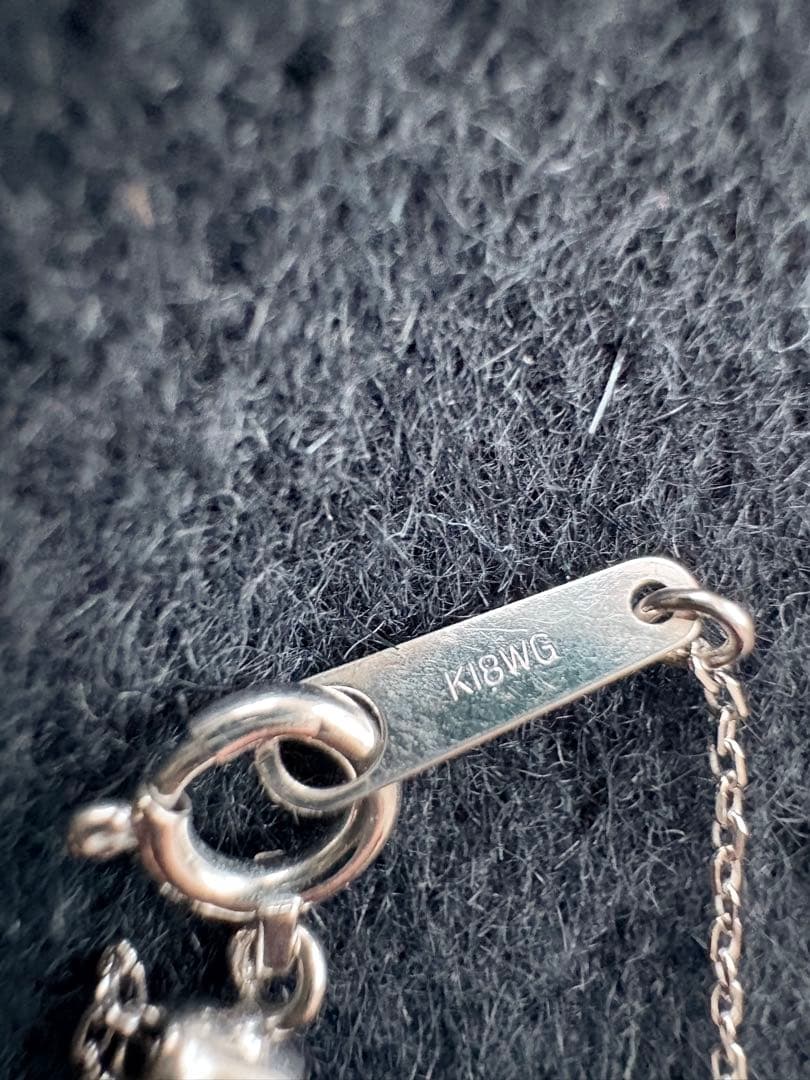 K18WG 18金ホワイトゴールド チェーンネックレス 45cm