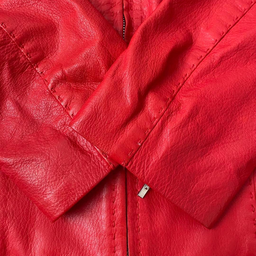 フェンディ レザージャケット 【極美品】 本革 ライダース 銀釦 ボルドー