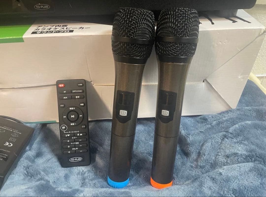 TO-PLAN サウンドプロ　カラオケスピーカー　TKMI-002 マイク2本付