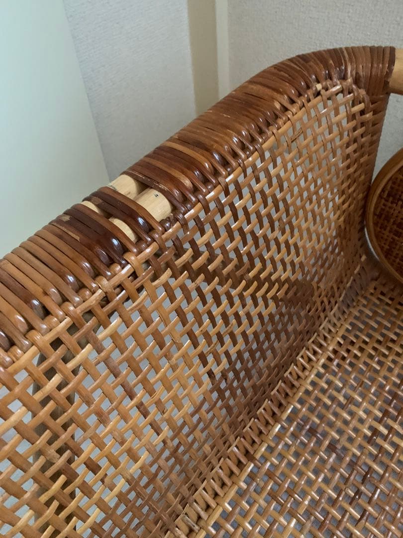 ベビーベッド籐ラタンゆりかご送料込ベビーベットクーファン