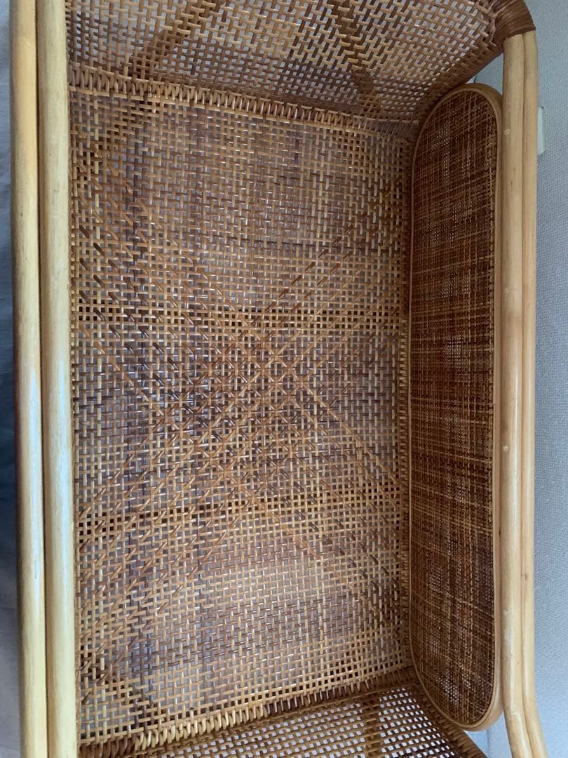 ベビーベッド籐ラタンゆりかご送料込ベビーベットクーファン