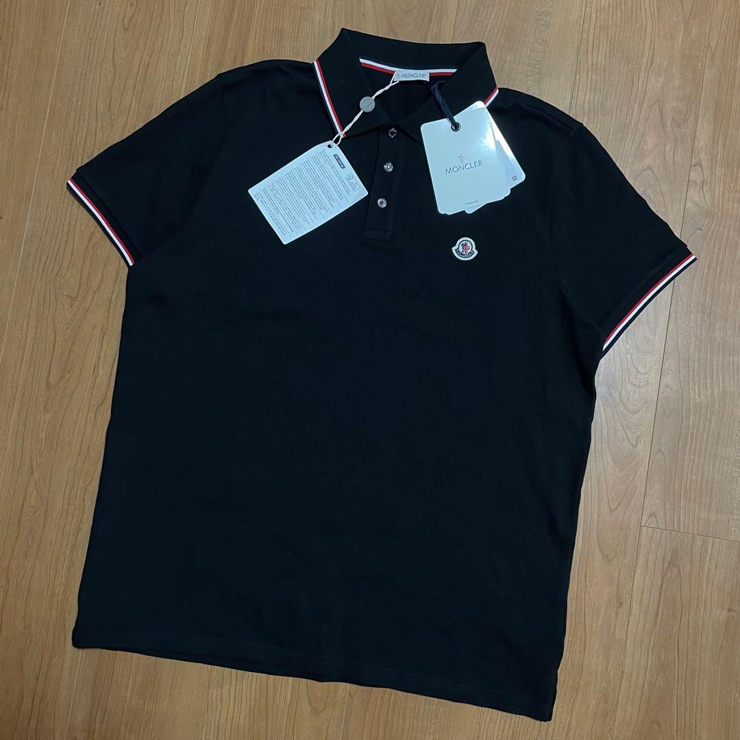 新品タグ付き　MONCLER ポロシャツ　ブラック　XL モンクレール