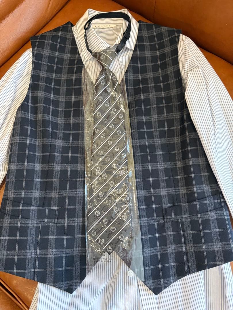 CHOPIN チェックベストスーツセット（ブラック）　男の子　卒業式　ショパン