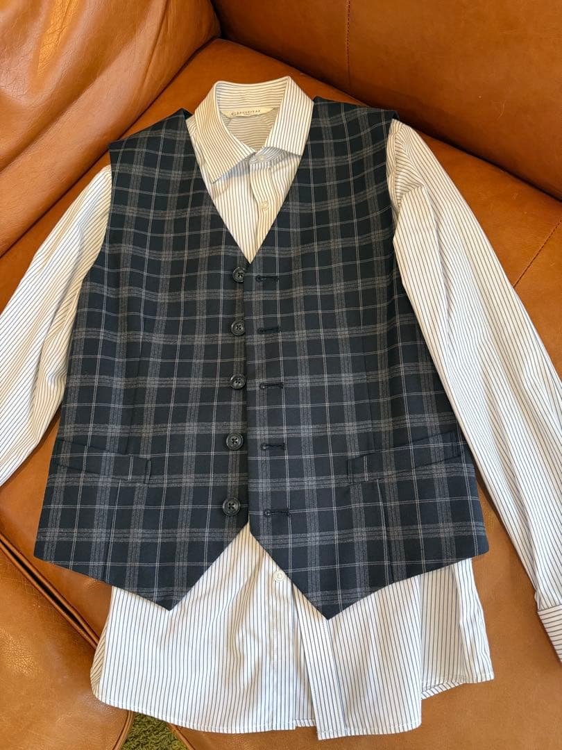 CHOPIN チェックベストスーツセット（ブラック）　男の子　卒業式　ショパン