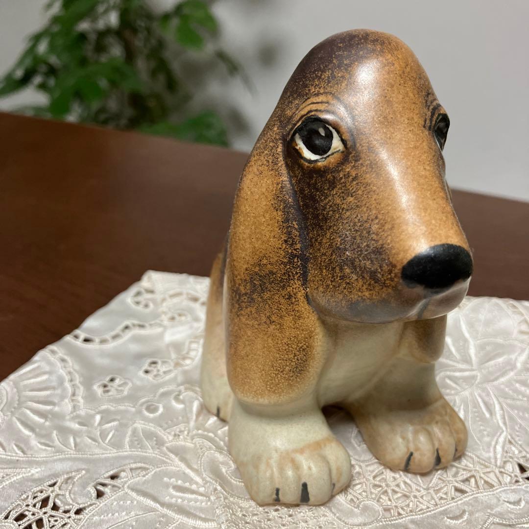 リサラーソン Lisa Larson バセットハウンド 犬 置物