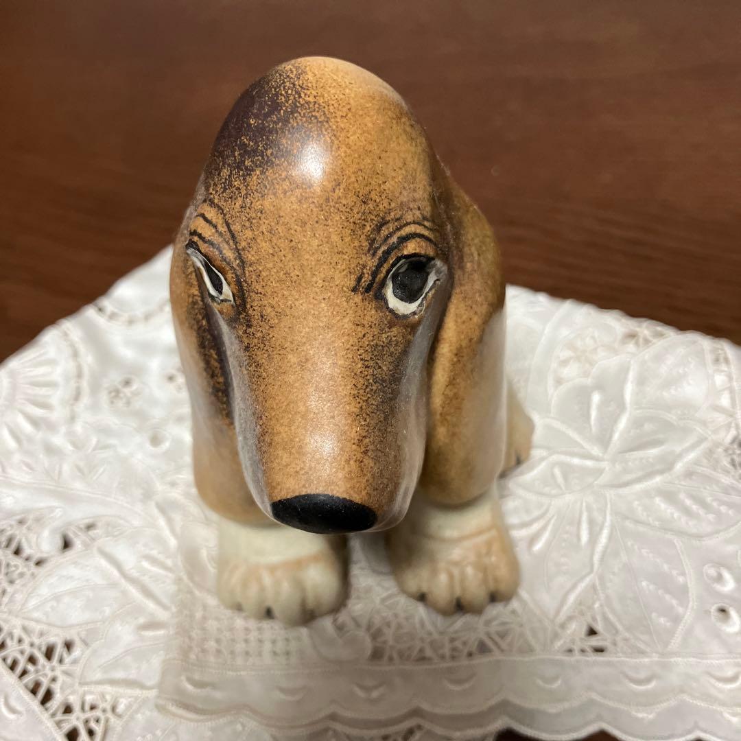 リサラーソン Lisa Larson バセットハウンド 犬 置物