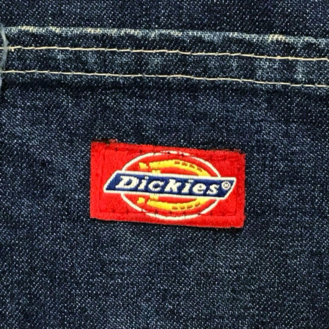 80s ディッキーズ　ビンテージデニムカバーオール　ワッペンロゴ　USA製　40