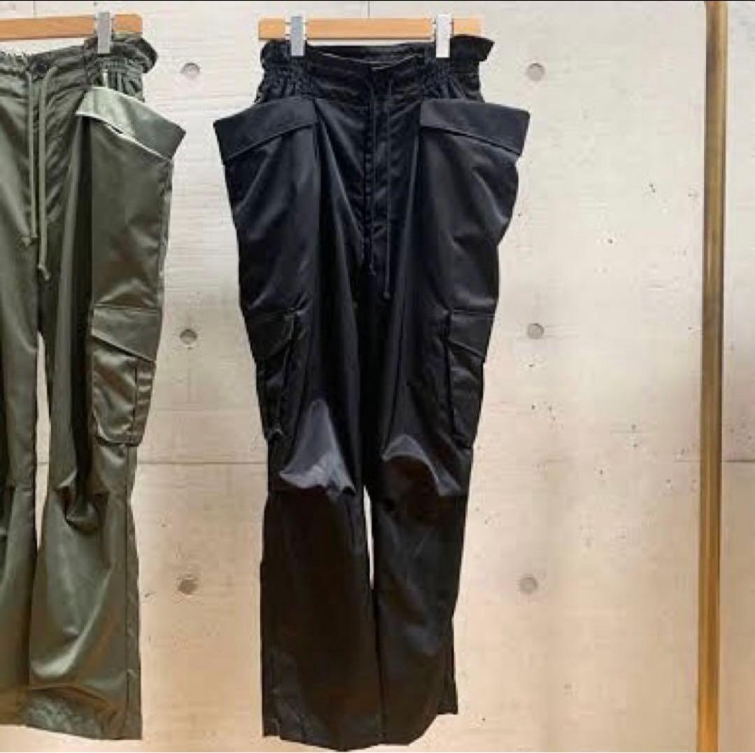 NOIR KEI NINOMIYA サテン　カーゴパンツ　ブラック　S