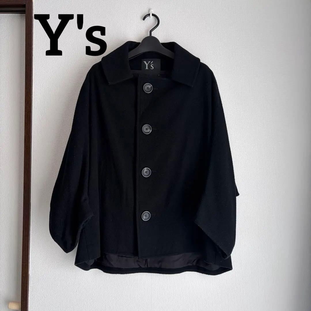 Y's ポンチョ風コート　ブラック　サイズ2
