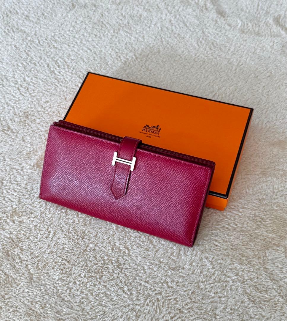 HERMES エルメス ベアン スフレ ルビー シルバー金具 エプソン 箱付き